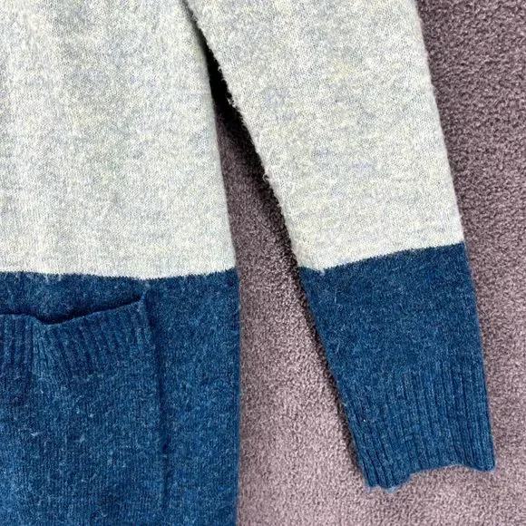 A New‎ Day Sweater womens Small Color Block Cardigan Open Front Pockets - Picture 3 of 14